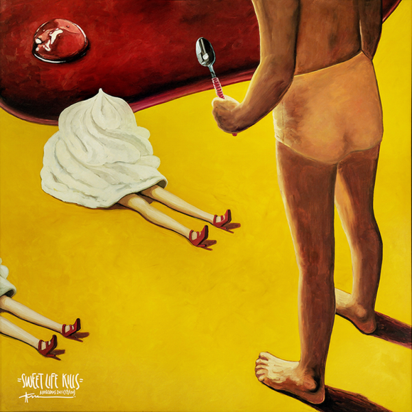 Algis Kriščiūnas „Sweet life kills“, 200x200, aliejus, drobė
