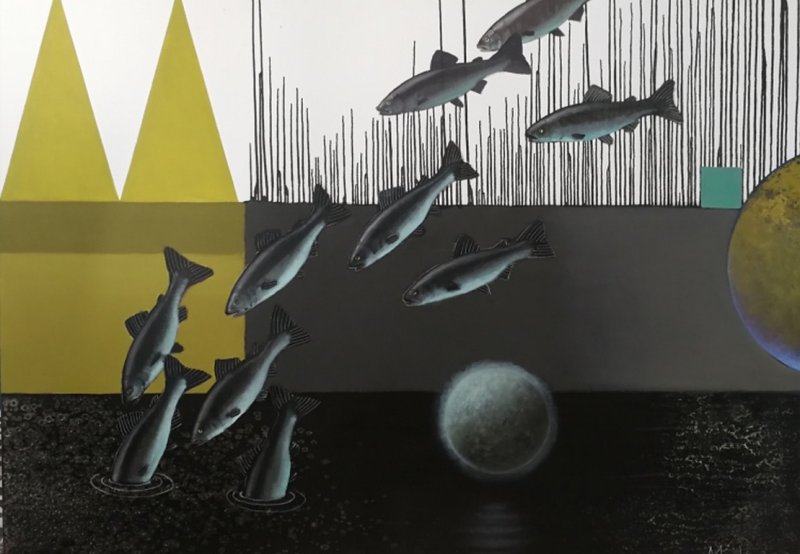 Miglė Kosinskaitė „Gravitacija“, 100*140, aliejus, drobė