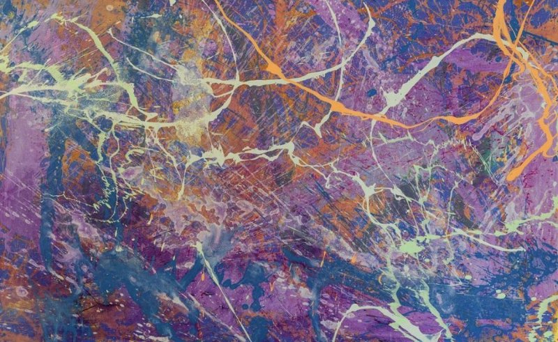 Violeta Marija Bičkutė „The future“ (2020) 95x150, akrilas,drobė, kūrinys įvilktas į šilkinį audinį