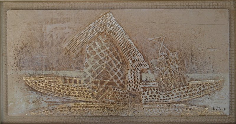 A. Rutkus - iš ciklo „Vėjo nunešti“, mišri technika, 65x136, 2017 m.