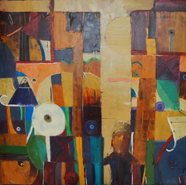 Šarūnas Šarkauskas - „Prisikėlimas“, aliejus-drobė, 90x90, 2015 m.