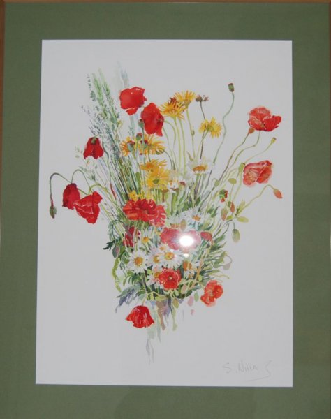 Nikas Safronov, Rusija - „Vkusnyj solnečnij buket“, popierius-akvarelė, 60x44, 2017 m.